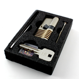 Repinnable and cut-away lock picking practice boxed set