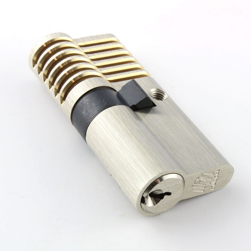 Multilock one sided repinnable cut-away practice lock for lock picking