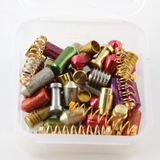 Spool pins, barrel pins, serrated pins, standard pins, and springs for Multipick Repinnable lock for lock picking practice