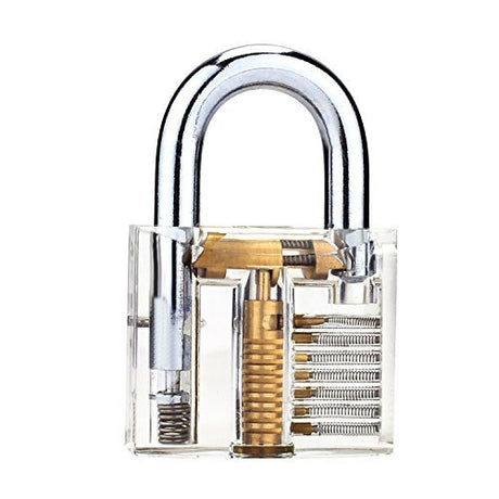 Clear Practice Padlock with Visible Mechanism - Ideal for Lock Picking Training