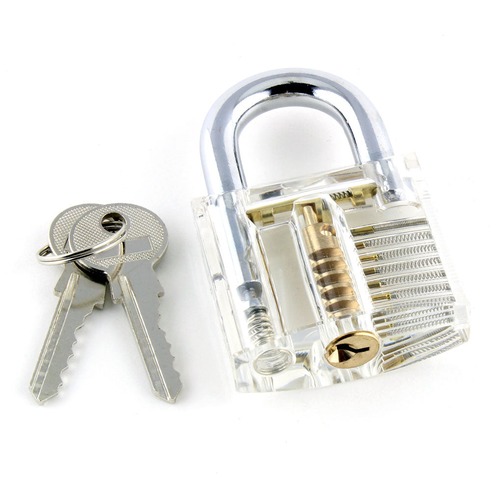 KAK Transparent Visible Pick Cutaway Practice Padlock Lock With Broken Key  Removing Hook Kit Extractor Set