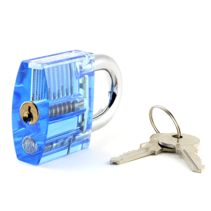 Lokko Spool pin medium practice padlock shackle closed with keys 2