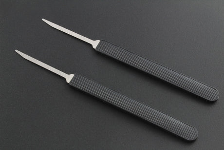 Two thicknesses of Combination Lock Pick with Grip handles