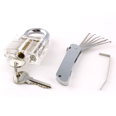 Jackknife multitool pocket lock pick with training practice lock