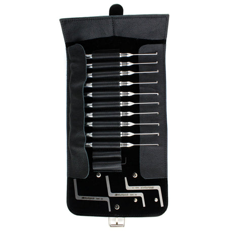 Multipick ELITE G-Pro Dimple Lock Pick Set with Leather Wallet - Top Vertical