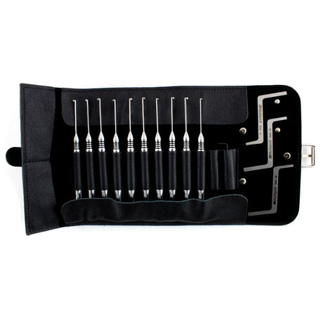 Multipick ELITE G-Pro Dimple Lock Pick Set with Leather Wallet - Top Horizontal