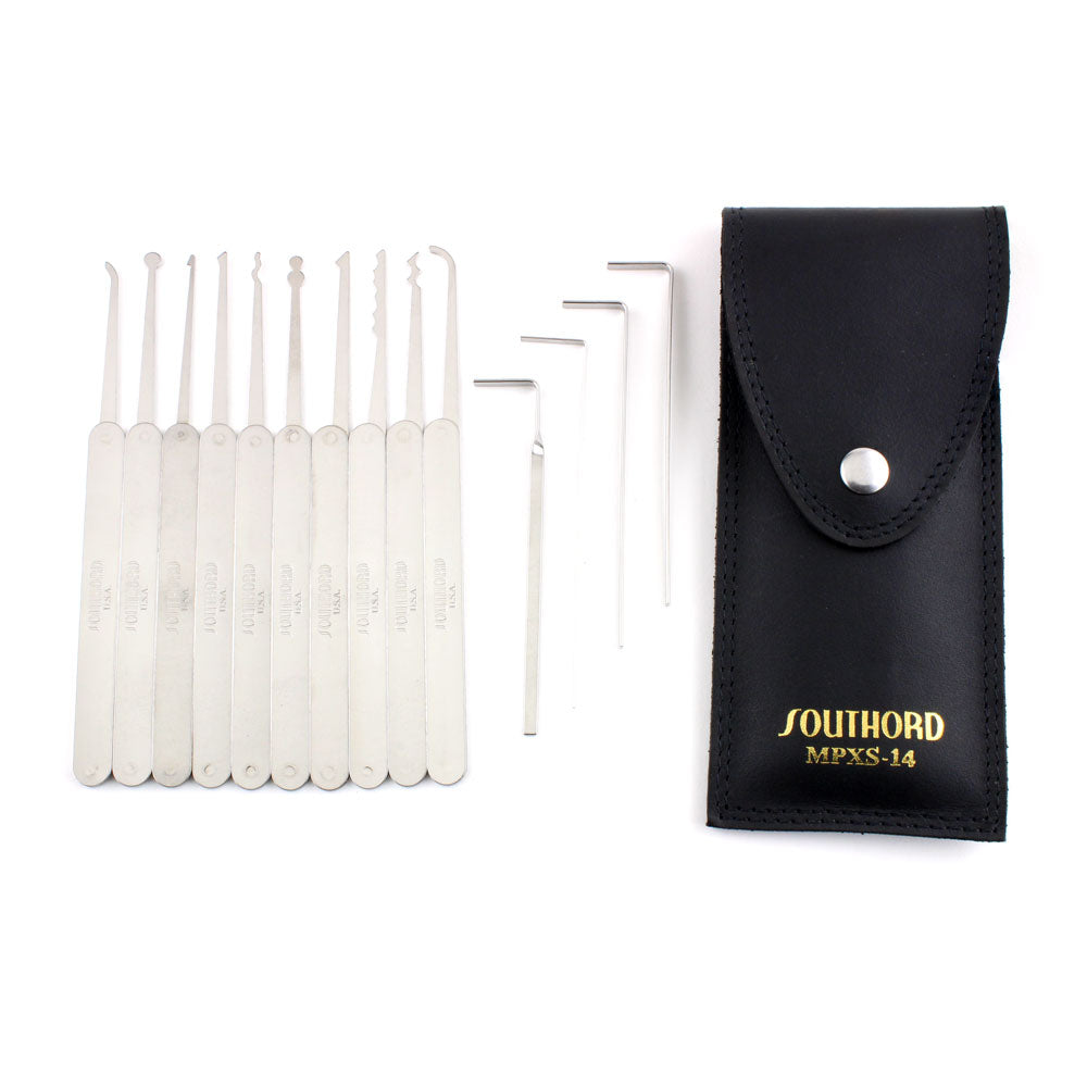 SouthOrd 14 Piece Lock Pick Set - Stainless Steel Handles