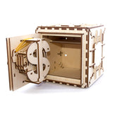 Model wooden safe open