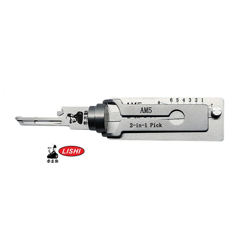 LISHI American AM5 (and AM3, AM7) 2 in 1 Lock Pick + Decoder - side view