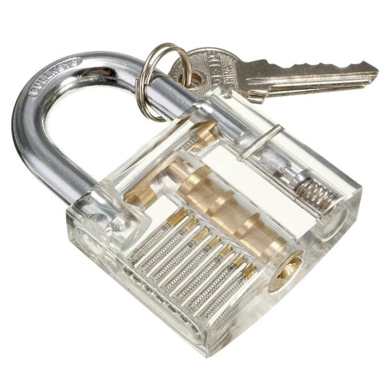 Protoiya 28Pcs Lock Picking Set Transparent Padlock Training Skill Lock  Pick Set Durable Broken Key Remove Pick Tool Professional Practice Lock Set  for Beginners and Locksmith Training 