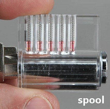 SouthOrd Clear Plastic Practice Lock (Spool Pins) - UKBumpKeys