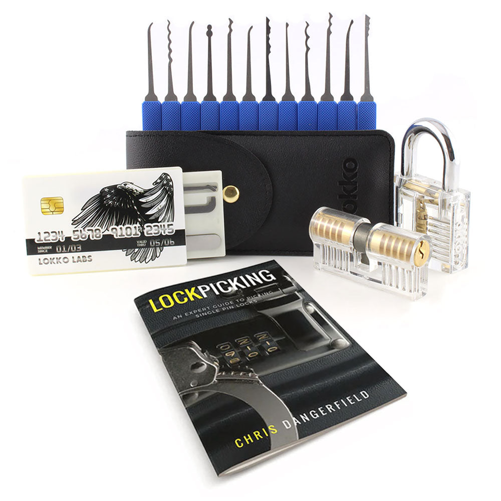 30 Pieces Lock Picking Set with 3 Transparent Training Locks and Credit  Card | Lock Picking Kit by LockCowboy | Bonus E-Guides for Beginner and Pro