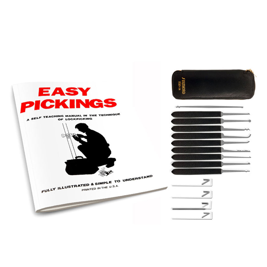 Southord PXS14 Lock pick set with Easy Pickings Guide Booklet - Side View