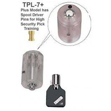 Clear Practice Tubular Lock - Spool Pin Version